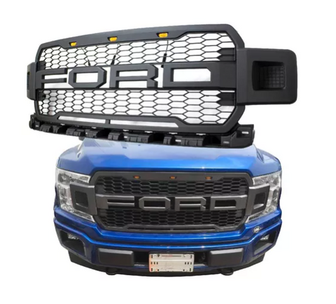 Parrilla Ford F150 2018 2019 Con Luz Led Ambar Tipo Raptor