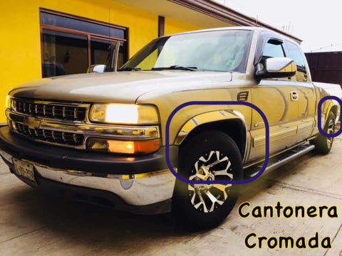 cantoneras cromadas SILVERADO 99-06  (4 PIEZAS)